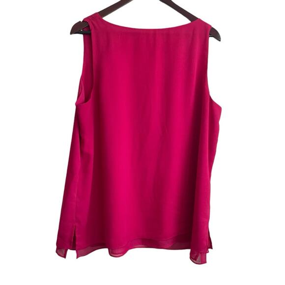 Cato Tunic Top Women Scoop Neck Flowy Lined Vibrant Size 18/20 Pink Layering - Picture 3 of 11
